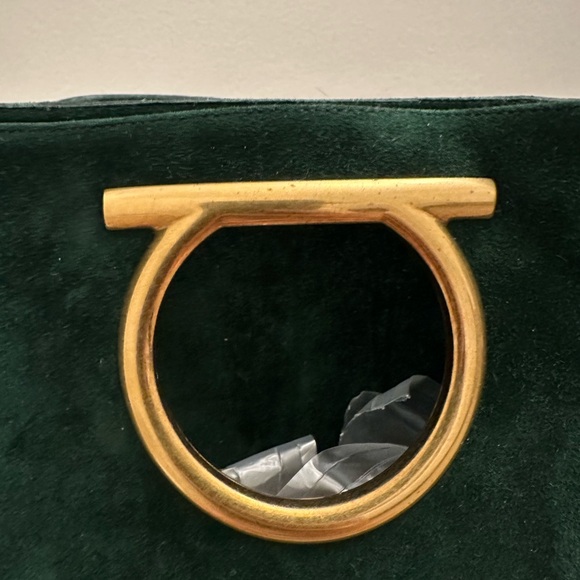 New Salvatore Ferragamo Women Avio Green Suede Knee Boots 6.5C - Picture 5 of 7